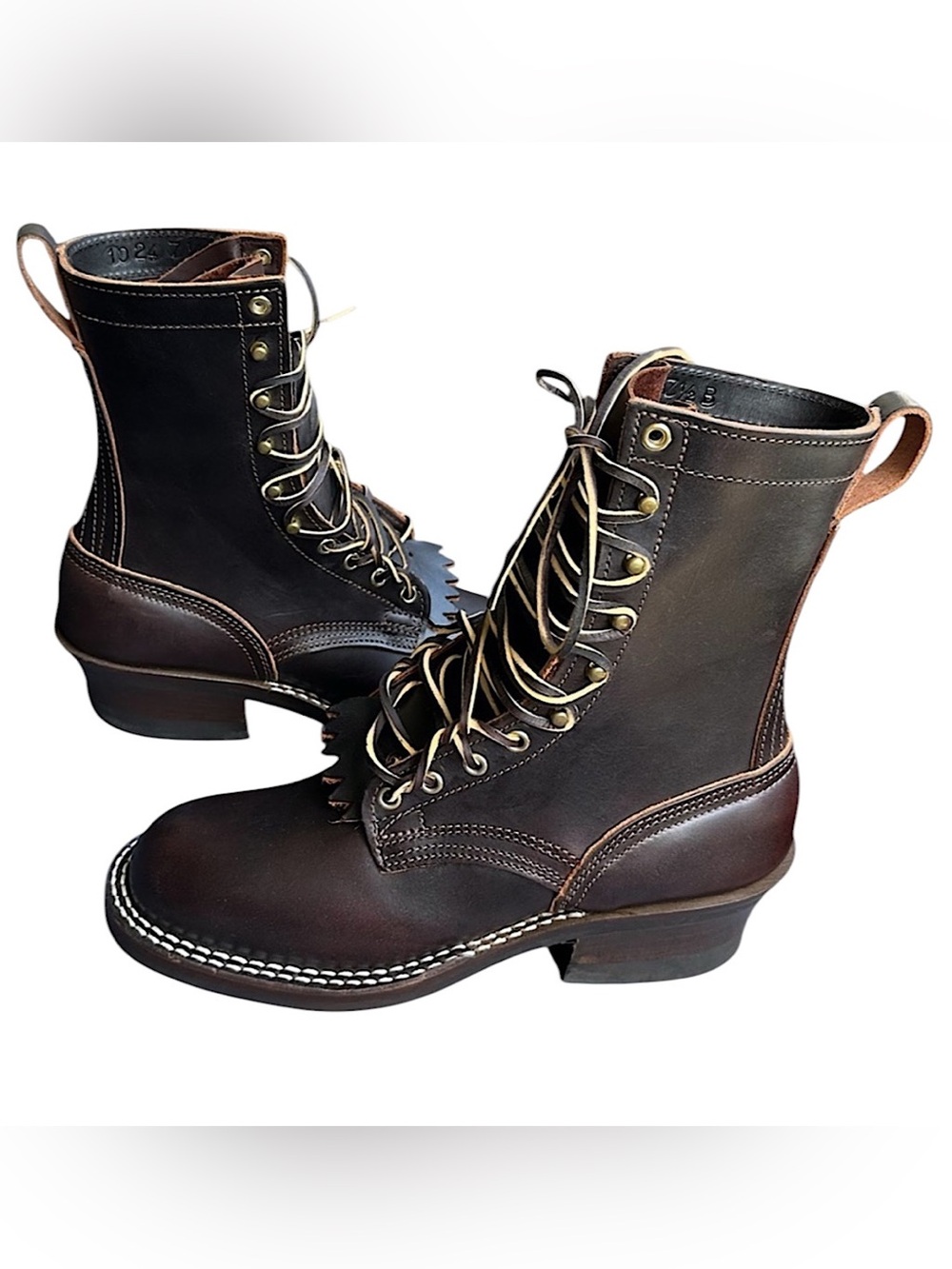 Nicks Handmade Boots Men’s Size 7.5B Leather Thurman Brown Lace Up NWOB